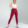 Bordo Fitilli Push Up Toparlayıcı Spor Tayt