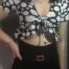 Çiçek Desenli Gipeli Bluz