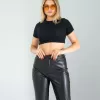 Siyah Fitilli Kaşkorse Mini Bluz