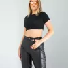 Siyah Fitilli Kaşkorse Mini Bluz