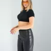Siyah Fitilli Kaşkorse Mini Bluz
