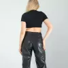 Siyah Fitilli Kaşkorse Mini Bluz