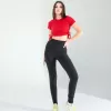 Kırmızı Yandan Büzgülü Crop