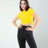 Sarı Yandan Büzgülü Crop