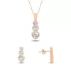 Süzme Kalp Zirkon Taşlı Set