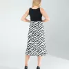 Zebra Desen Yandan Büzgülü Etek