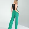 Retro Desen Cepli Yeşil Pantolon