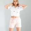 Etnik Desen Nakışlı Gömlek