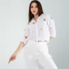Sarı Nakışlı Fisto Gömlek