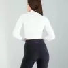 Beyaz Renkli Parmak Geçmeli Spor Body