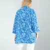 Çiçek Desen Mavi Kimono
