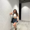 Antrasit Scuba Şort Etek