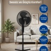 Bright Elegance Be-4116 16 Katlanabilir Ayaklı Standlı Vantilatör Siyah