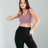 Kırmızı Çizgili Basic Crop