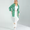 Çiçek Desen Yeşil Kimono