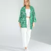 Çiçek Desen Yeşil Kimono
