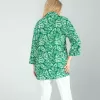 Çiçek Desen Yeşil Kimono