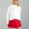 Beyaz Fermuarlı Sakal Triko