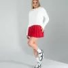 Beyaz Fermuarlı Sakal Triko