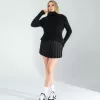 Siyah Fermuarlı Sakal Triko