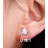 Kadın 925 Ayar Gümüş Tektaş Çivi Küpe 1 Çift 5 Mm - Rose Kaplama