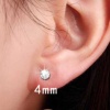 Kadın 925 Ayar Gümüş Tektaş Çivi Küpe 1 Çift 4 Mm - Altın Kaplama