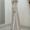 Omuz Drape Detaylı Griselda Abiye - Beyaz