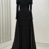 Omuz Drape Detaylı Griselda Abiye - Siyah
