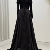 Omuz Drape Detaylı Griselda Abiye - Siyah