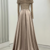 Omuz Drape Detaylı Griselda Abiye - Gold