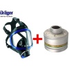 Drager X-plore 6300 Tek Filtreli Tam Yüz Gaz Maskesi + Rd40 A2b2e2k1 6738802 Filtresi