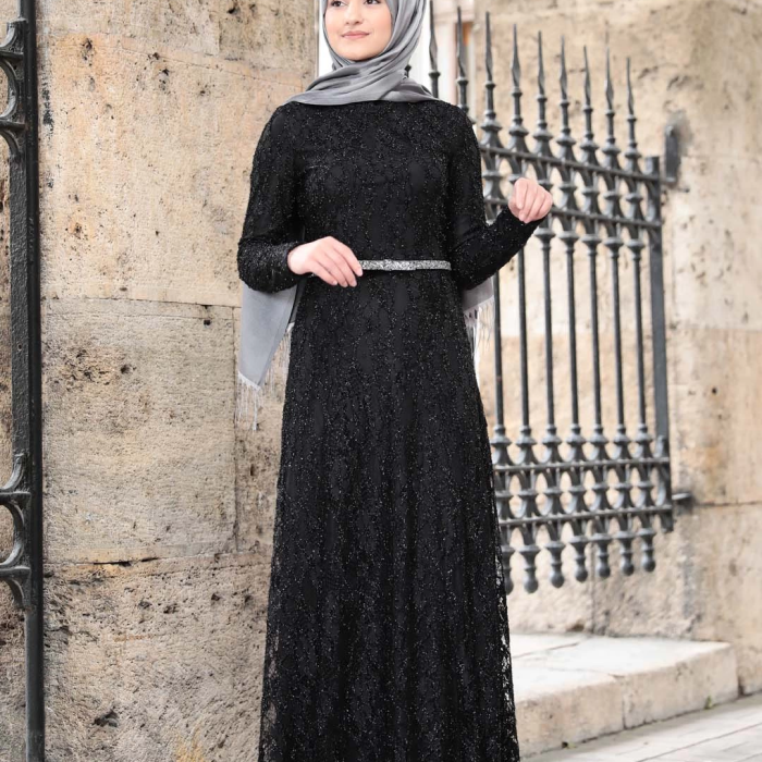 İPEK ELBİSE SİYAH
