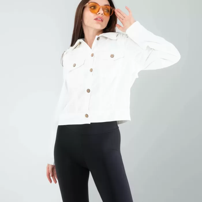 Nakışlı Etnik Desen Denim Ceket