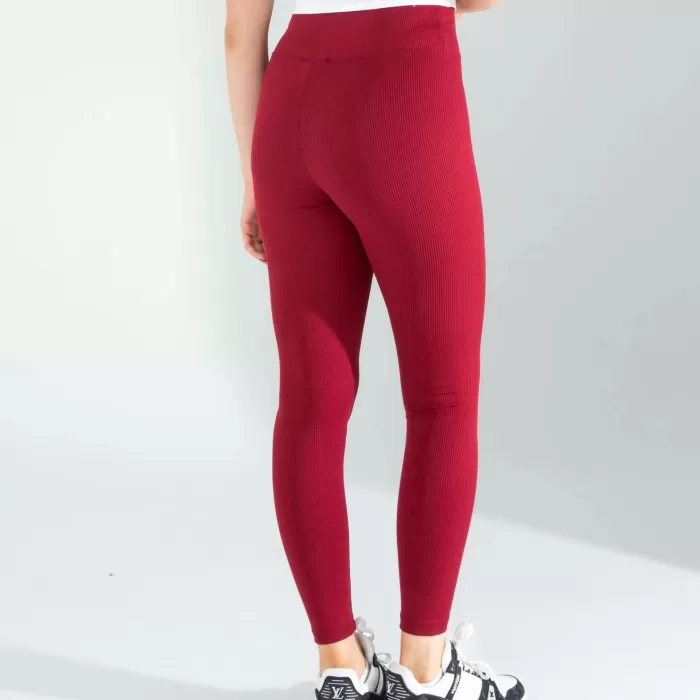 Bordo Fitilli Push Up Toparlayıcı Spor Tayt