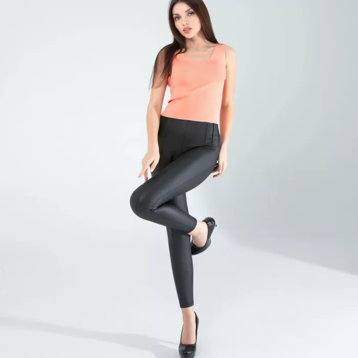 Pudra Merdiven Yaka Kalın Askı Crop Bluz