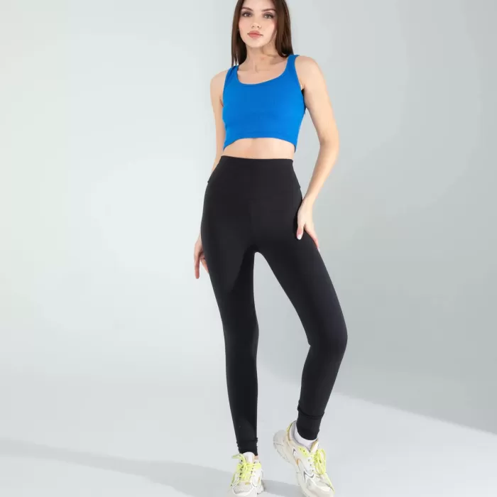 Mavi Kalın Askılı Fitilli Crop