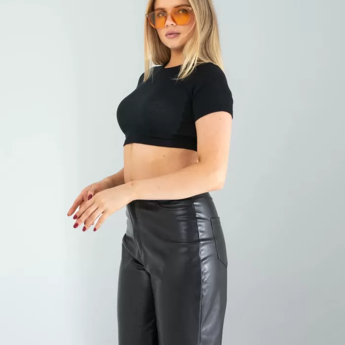 Siyah Fitilli Kaşkorse Mini Bluz