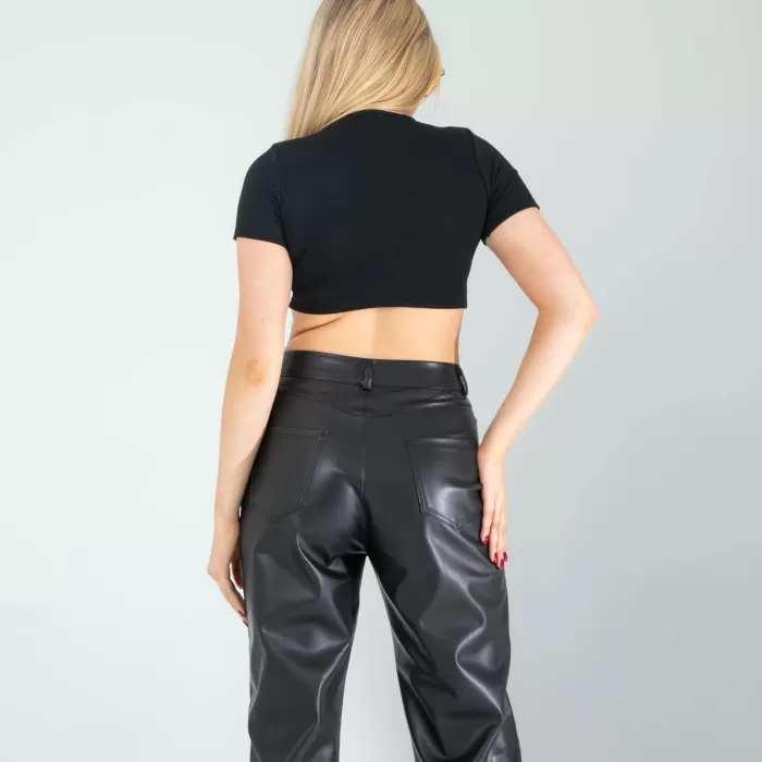 Siyah Fitilli Kaşkorse Mini Bluz