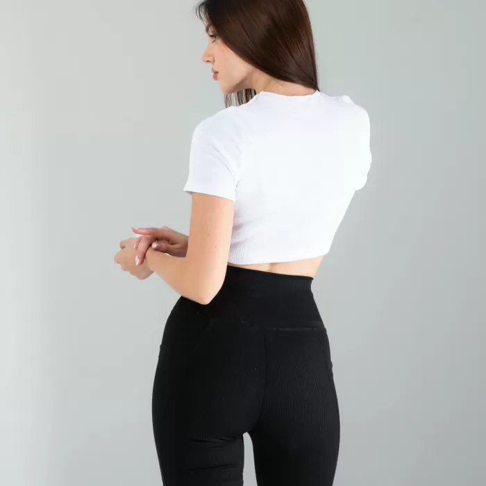 Beyaz Fitilli Kaşkorse Mini Bluz