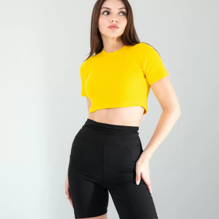 Sarı Fitilli Kaşkorse Mini Bluz