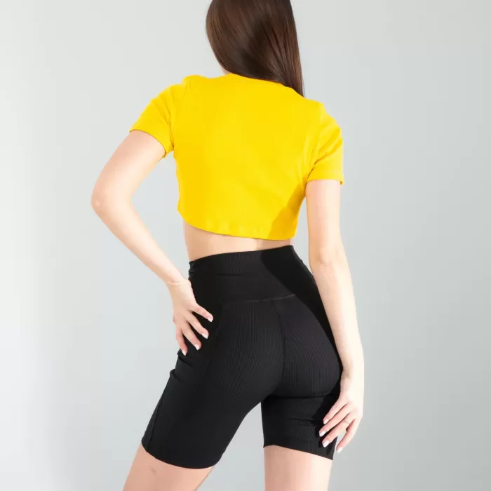 Sarı Fitilli Kaşkorse Mini Bluz