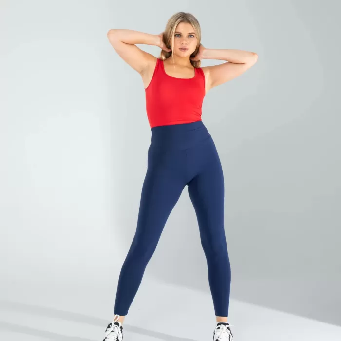 Kırmızı Kare Yaka Basic Bluz
