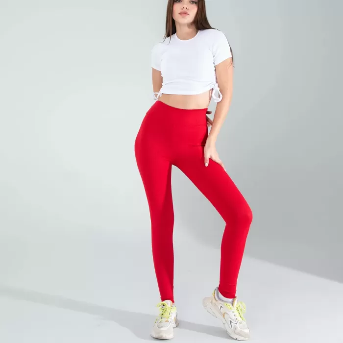 Beyaz Yandan Büzgülü Crop
