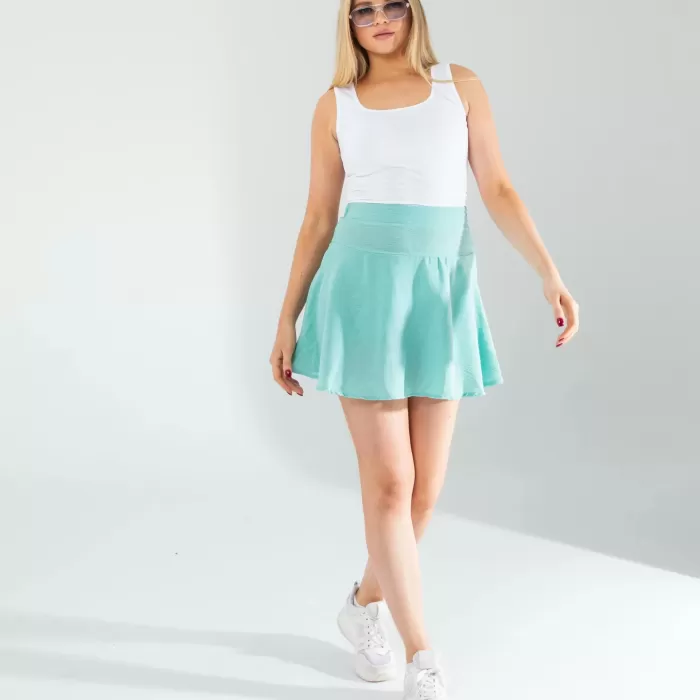 Mint Keten Şort Etek
