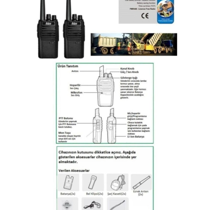 Hbs Th-400 Pmr El Telsizi 2 Adet 1 Kutu