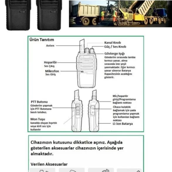 Hbs Th-400 Pmr El Telsizi 2 Adet 1 Kutu