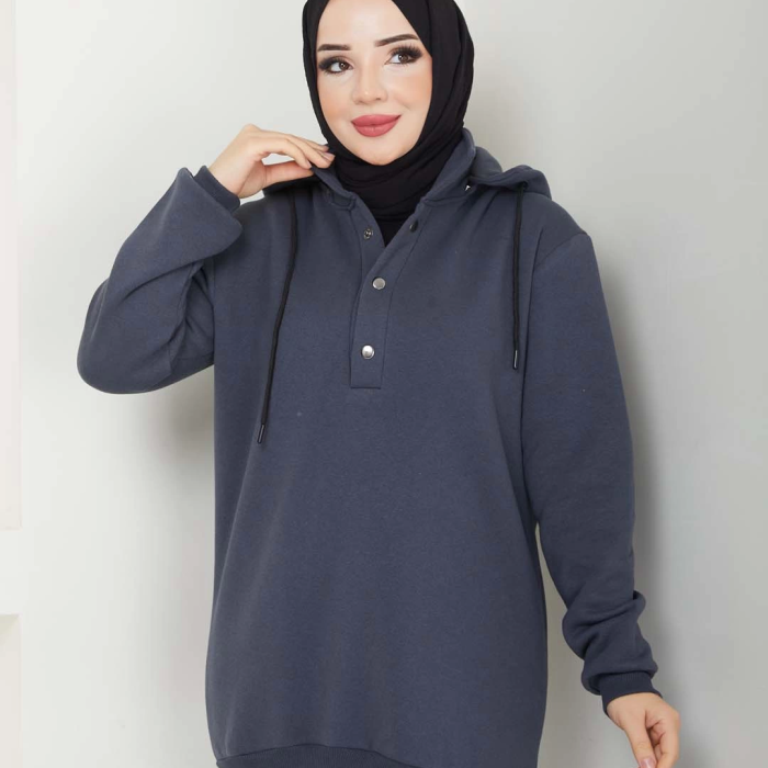 KAPŞONLU SWEATSHİRT ANTRASİT