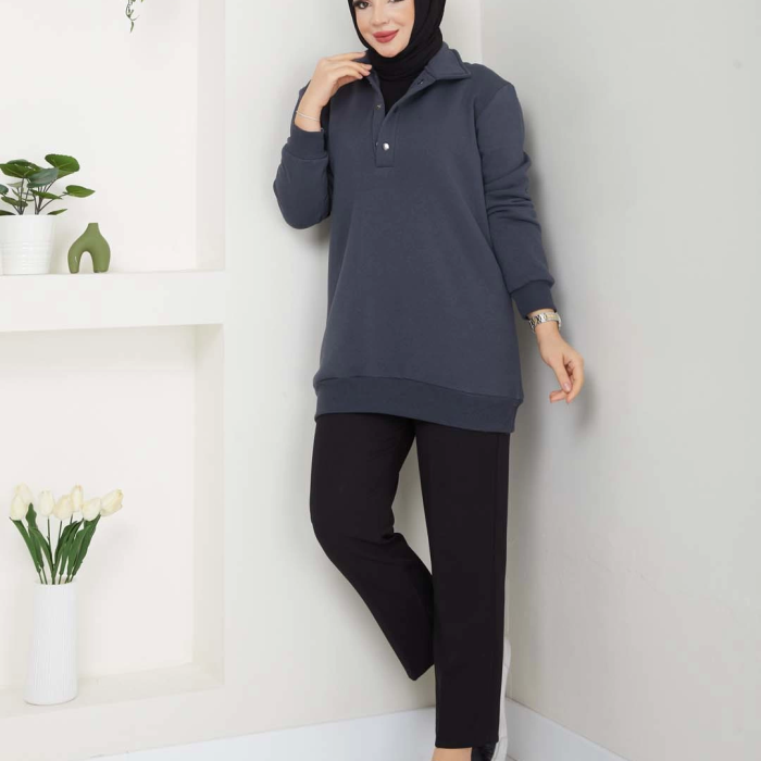 KAPŞONLU SWEATSHİRT ANTRASİT