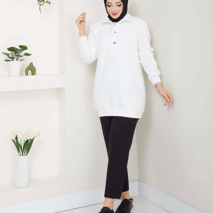 KAPŞONLU SWEATSHİRT EKRU