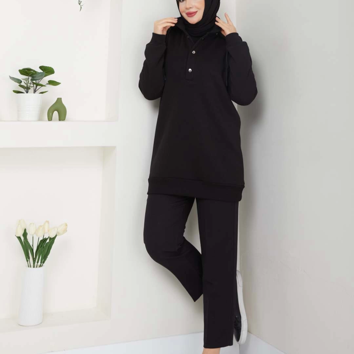 KAPŞONLU SWEATSHİRT SİYAH